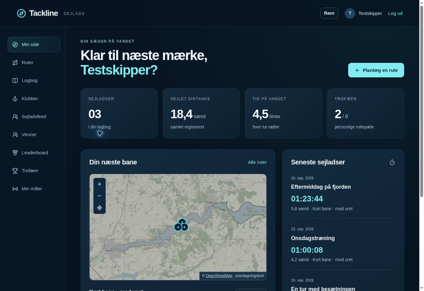 Skærmbillede af Din egen side